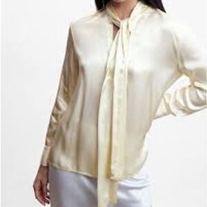 Never worn Mango Elegant Satin Women's Blouse Size M